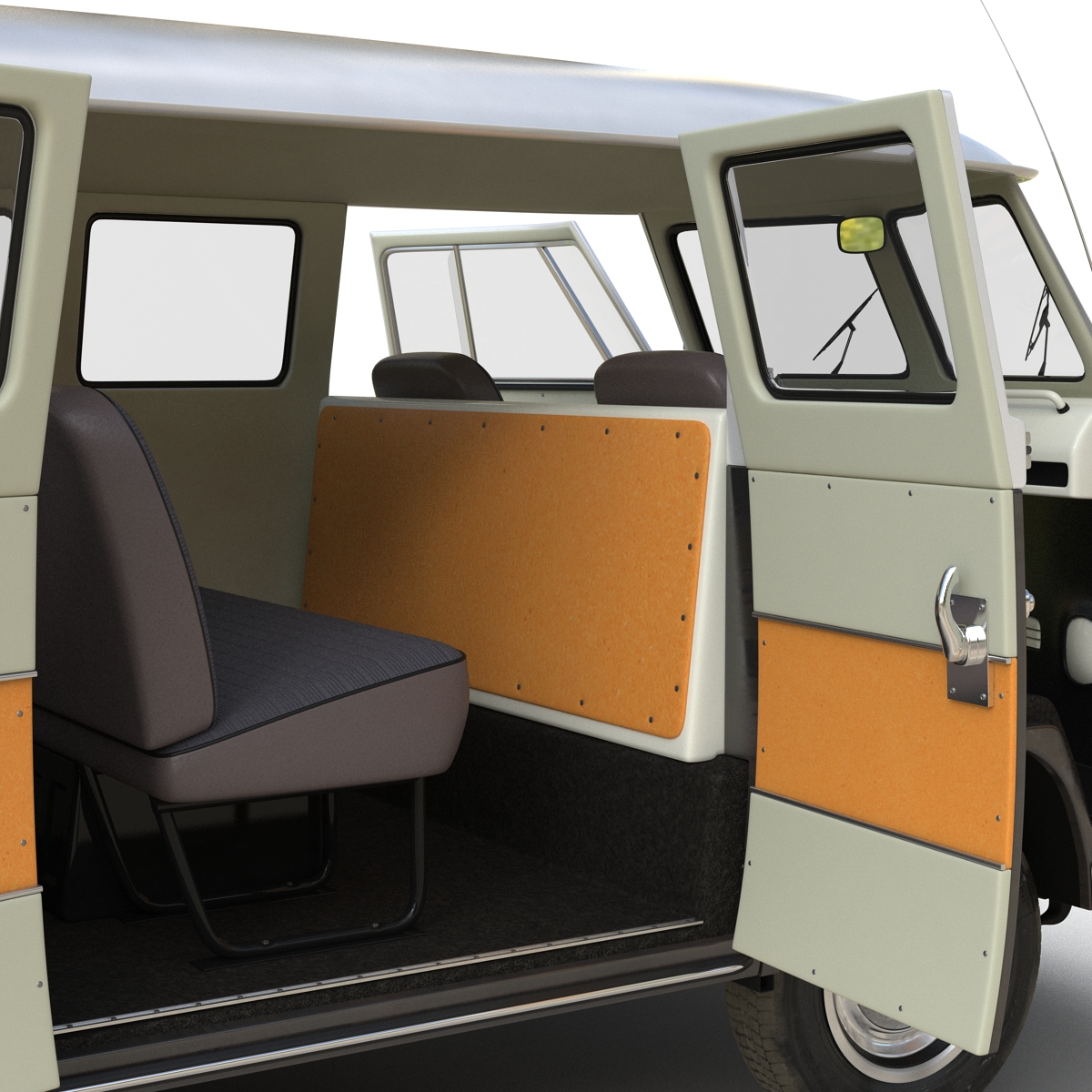 3D Volkswagen Type 2 Black model