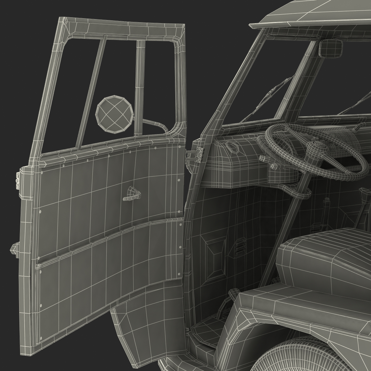 3D Volkswagen Type 2 Black model