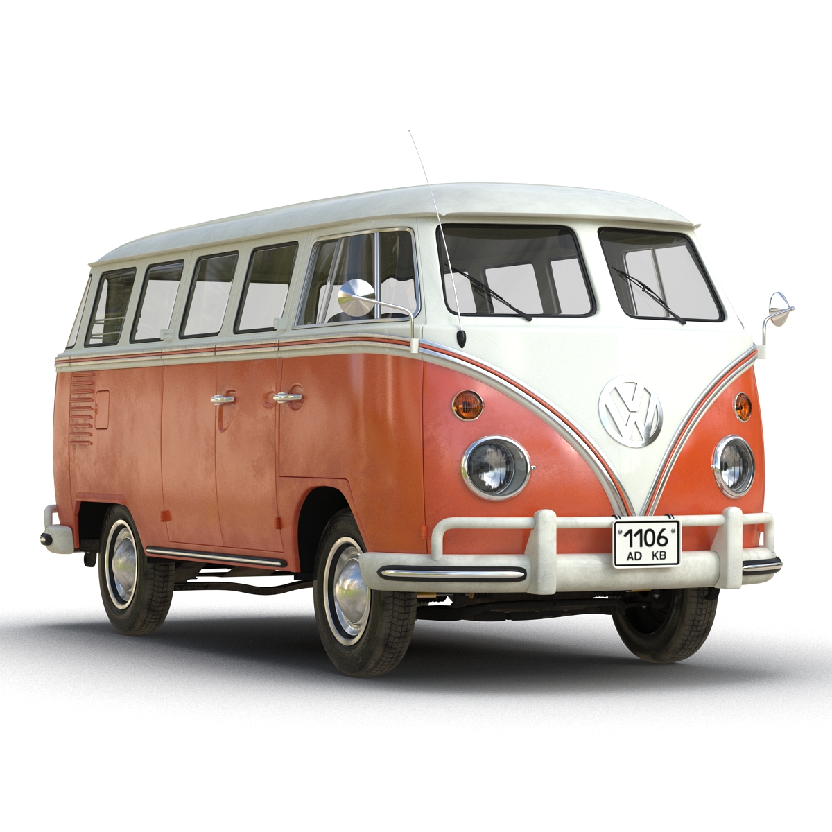 3D Volkswagen Type 2 Brown model