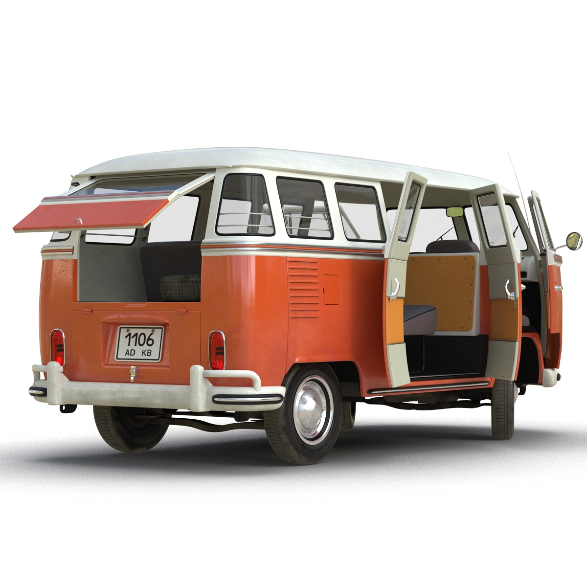 3D Volkswagen Type 2 Brown model