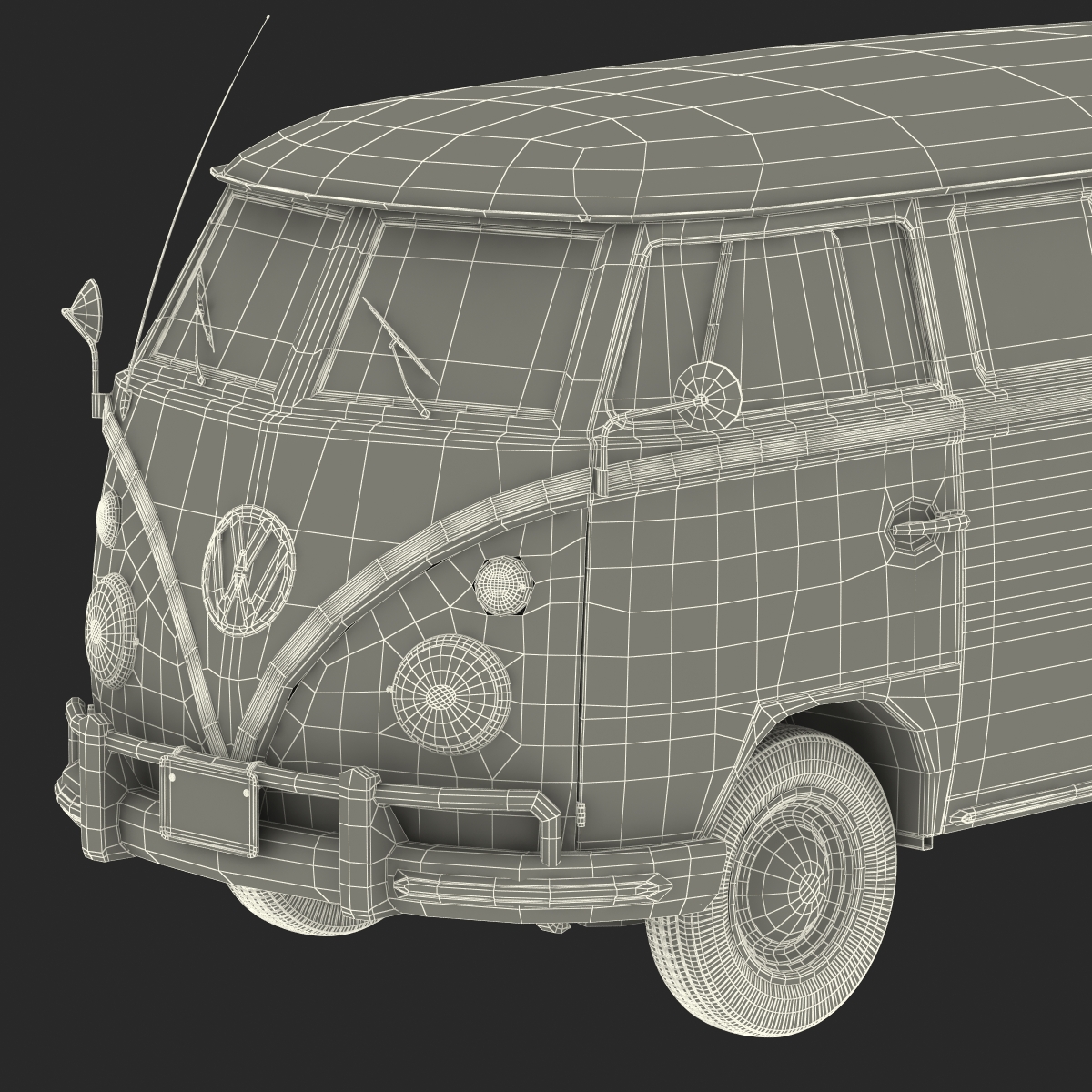 Volkswagen Type 2 Brown Simple Interior 3D model