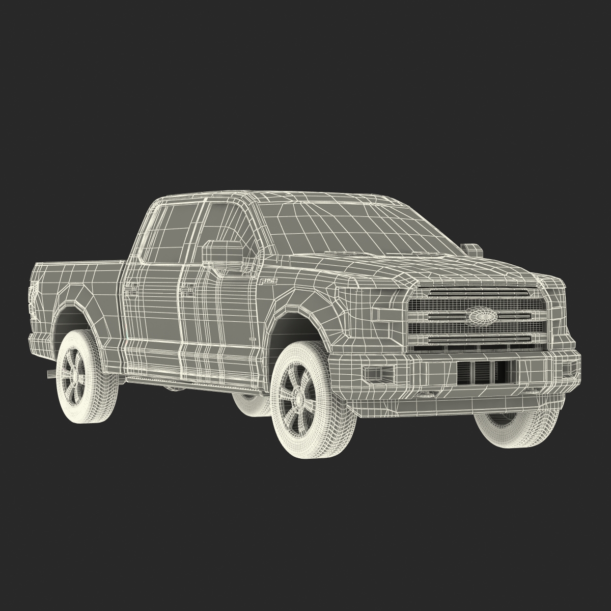 3D Ford F 150 SuperCrew 2015 Simple Interior