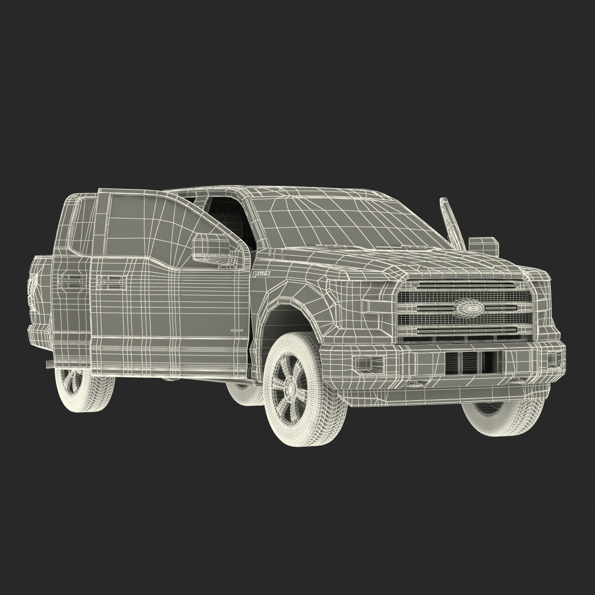 3D Ford F 150 SuperCrew 2015 Simple Interior