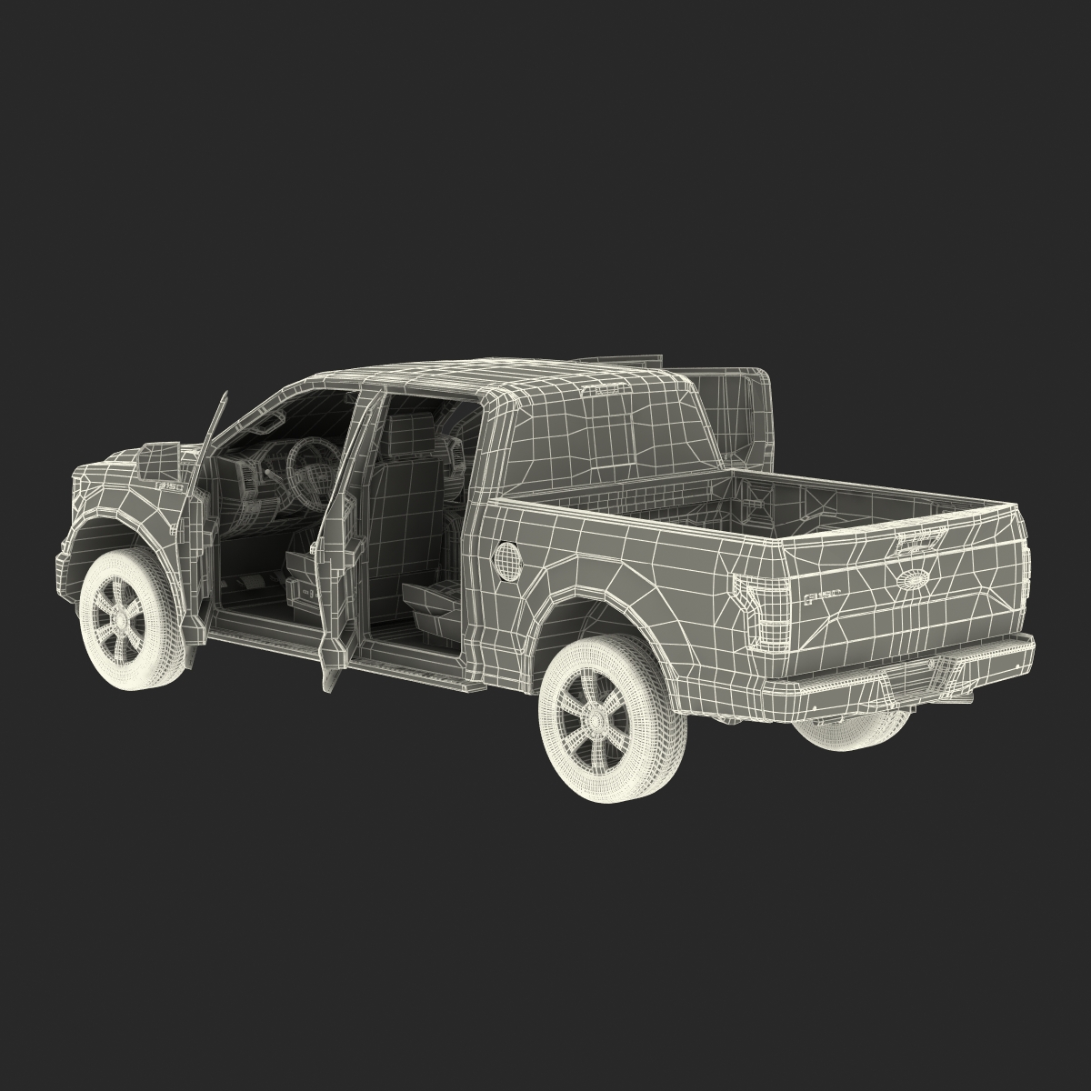 3D Ford F 150 SuperCrew 2015 Simple Interior