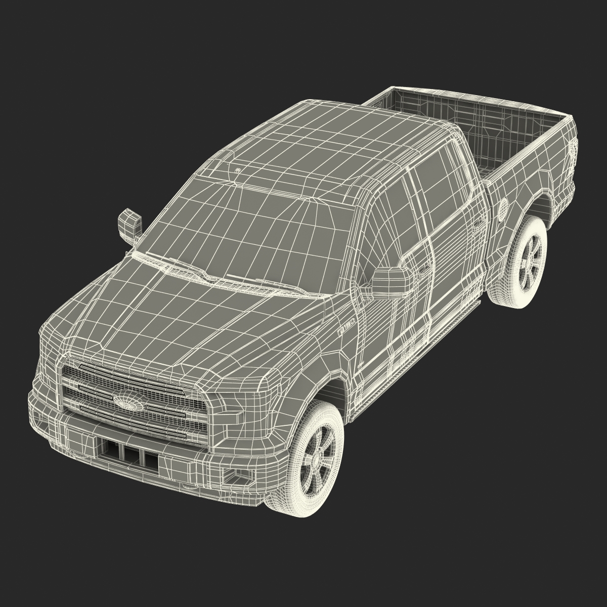 3D Ford F 150 SuperCrew 2015 Simple Interior