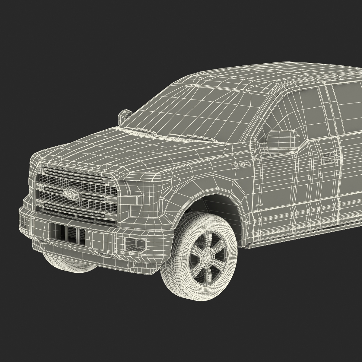 3D Ford F 150 SuperCrew 2015 Simple Interior