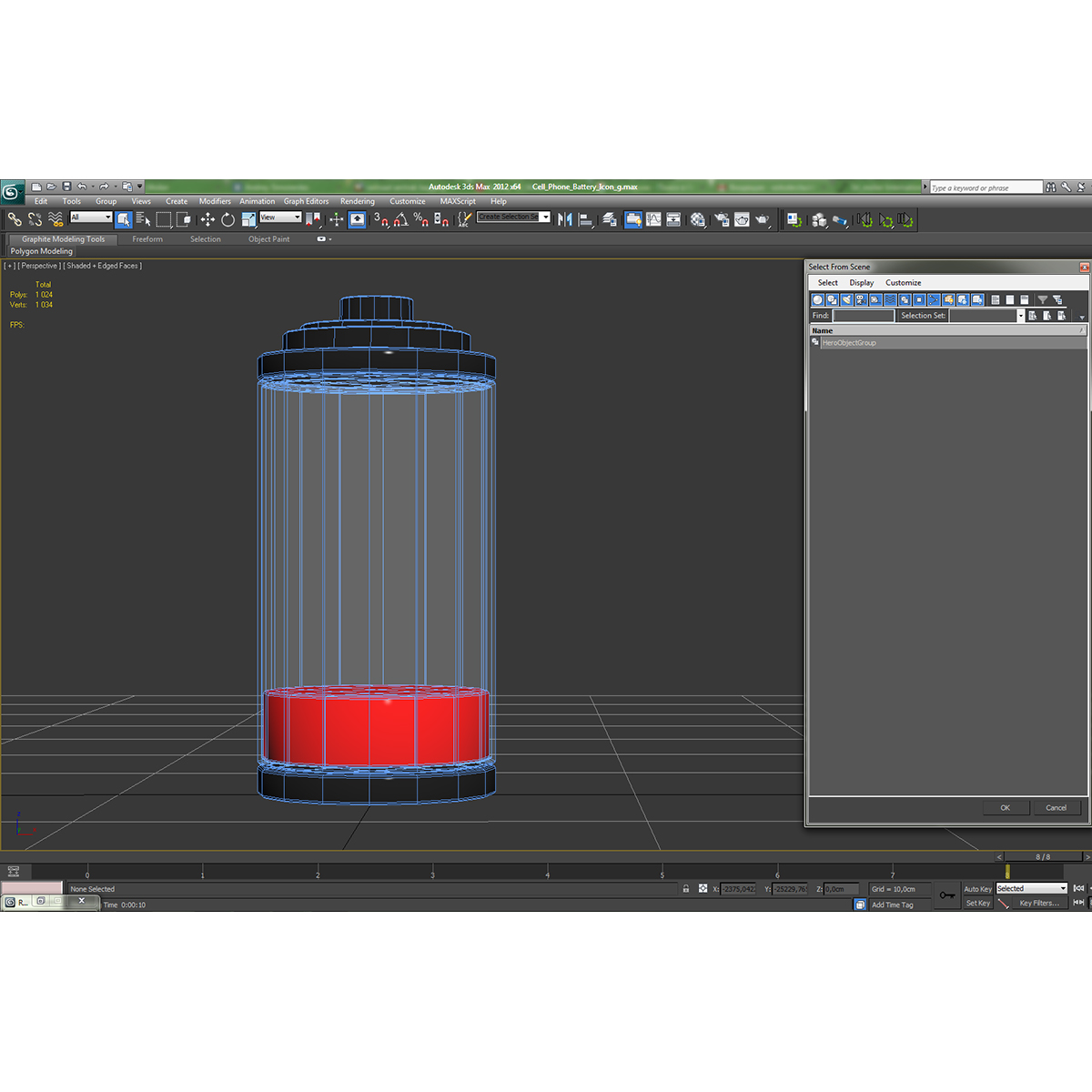 3D Cell Phone Battery Icon model