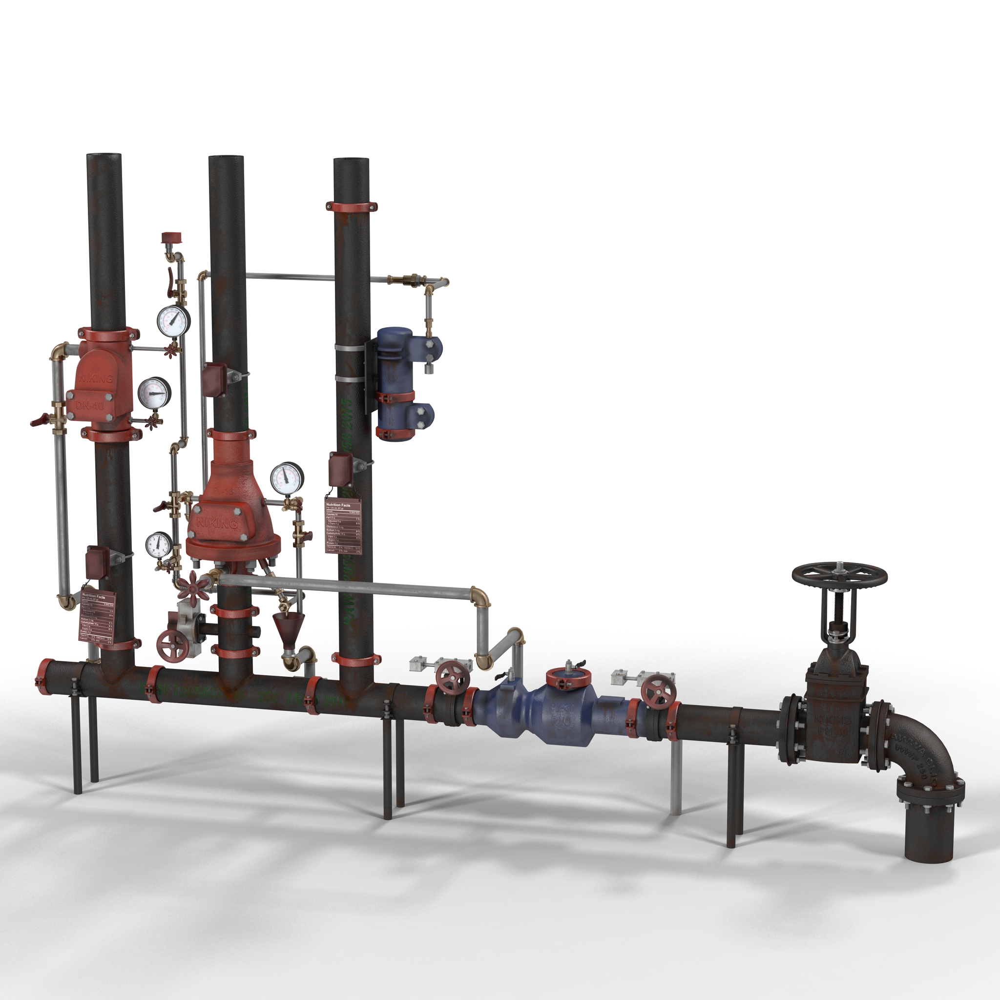 3D Industrial Pipes 2 model