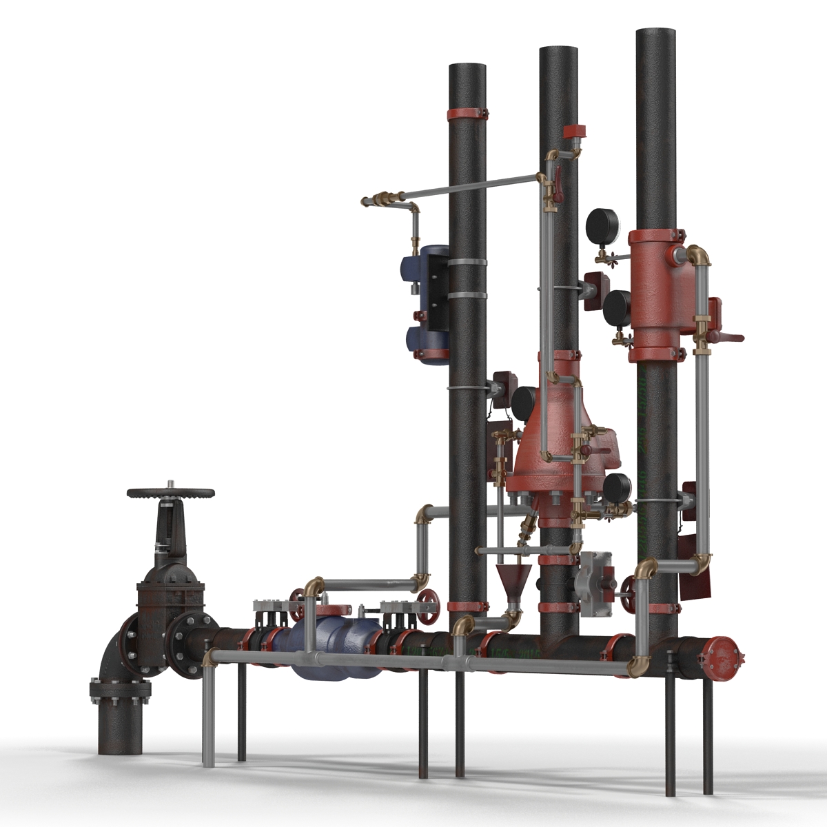 3D Industrial Pipes 2 model