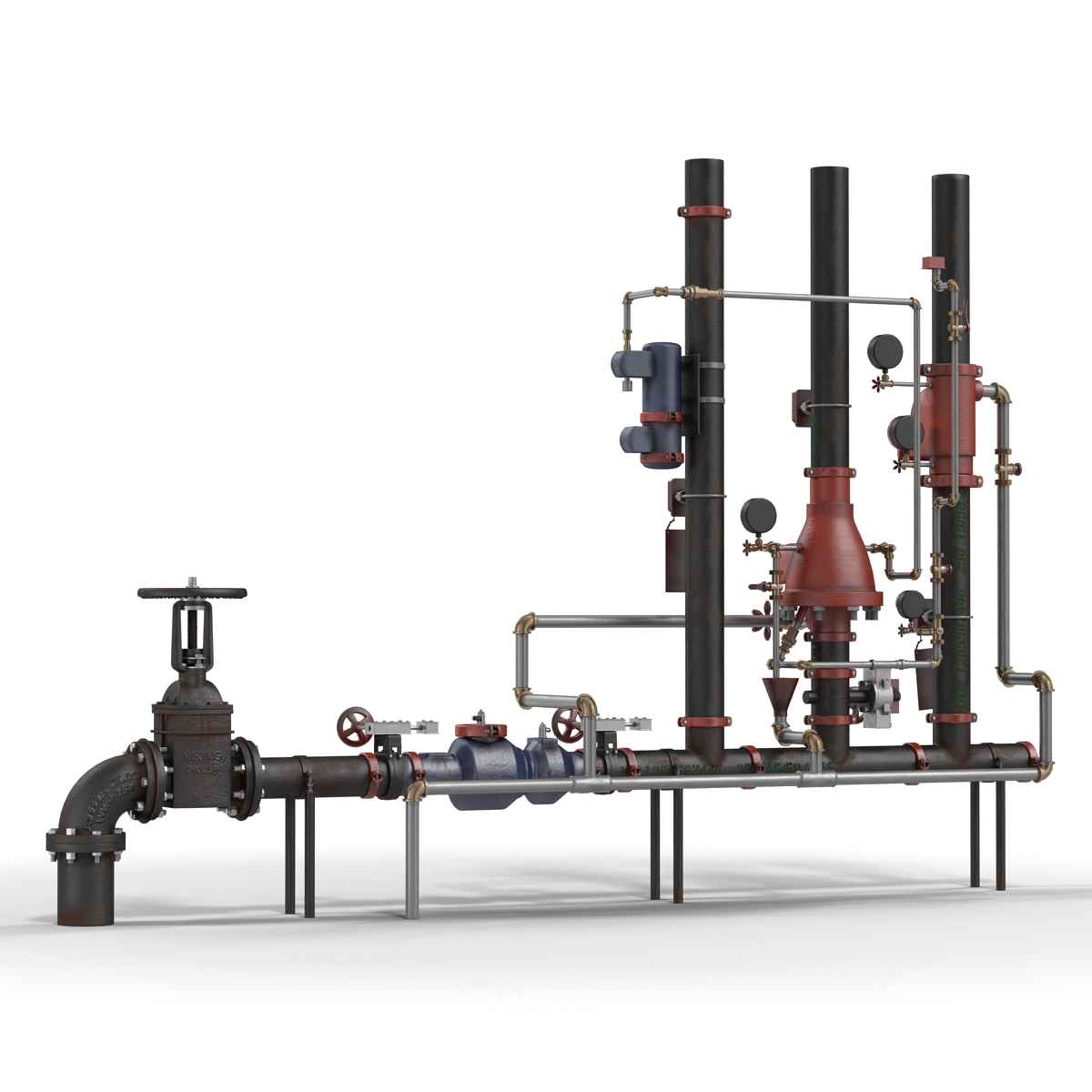 3D Industrial Pipes 2 model