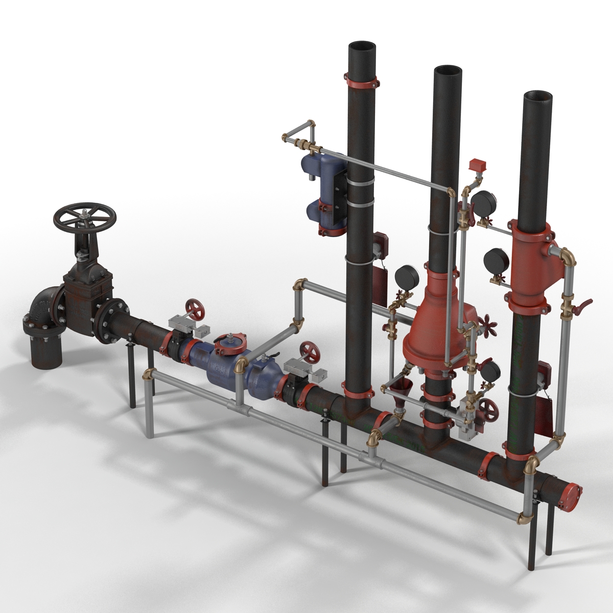 3D Industrial Pipes 2 model