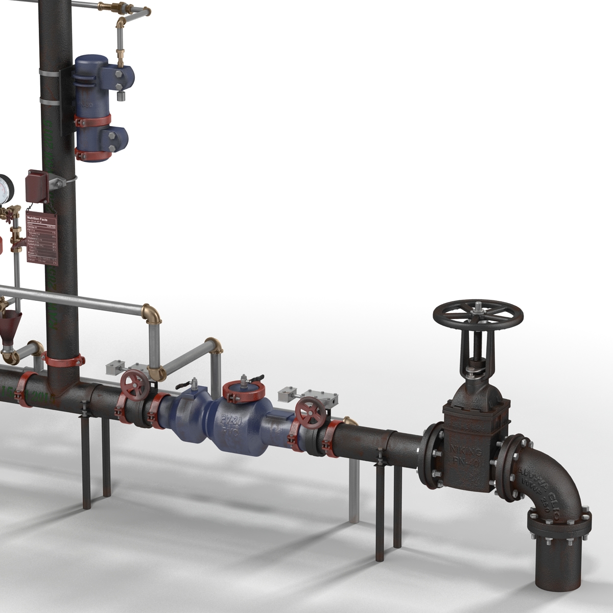 3D Industrial Pipes 2 model