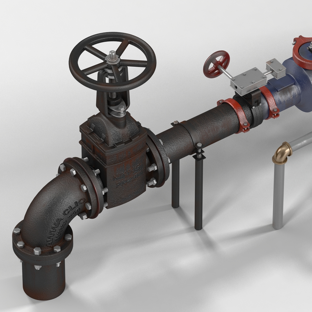 3D Industrial Pipes 2 model