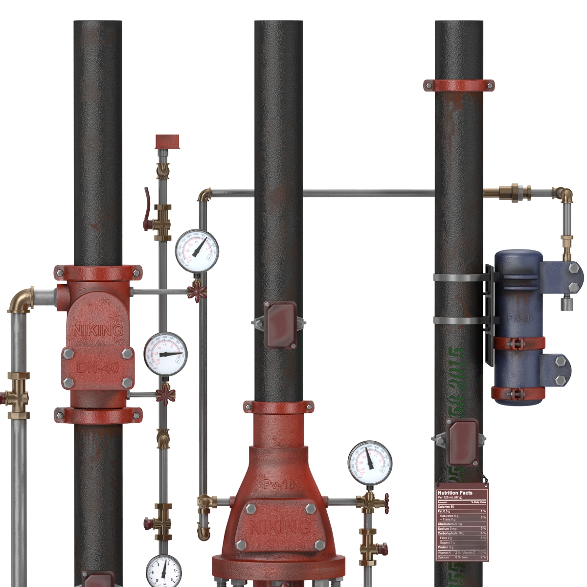 3D Industrial Pipes 2 model