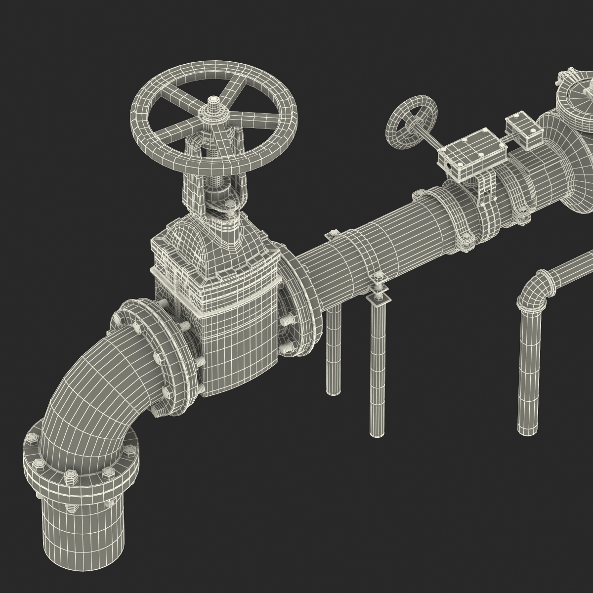 3D Industrial Pipes 2 model