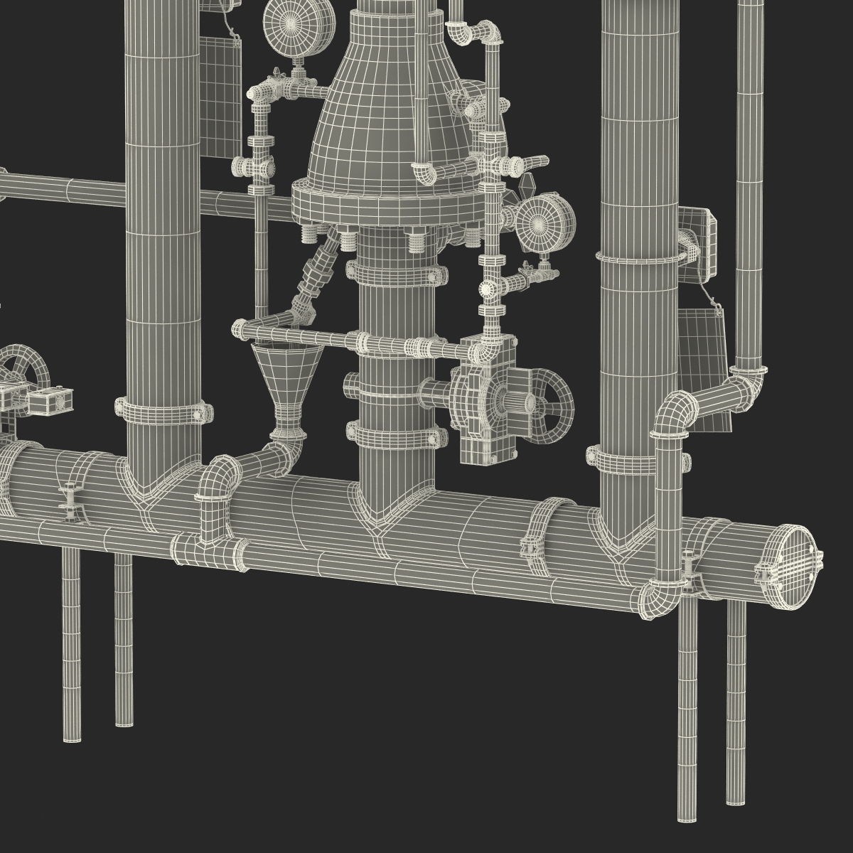 3D Industrial Pipes 2 model