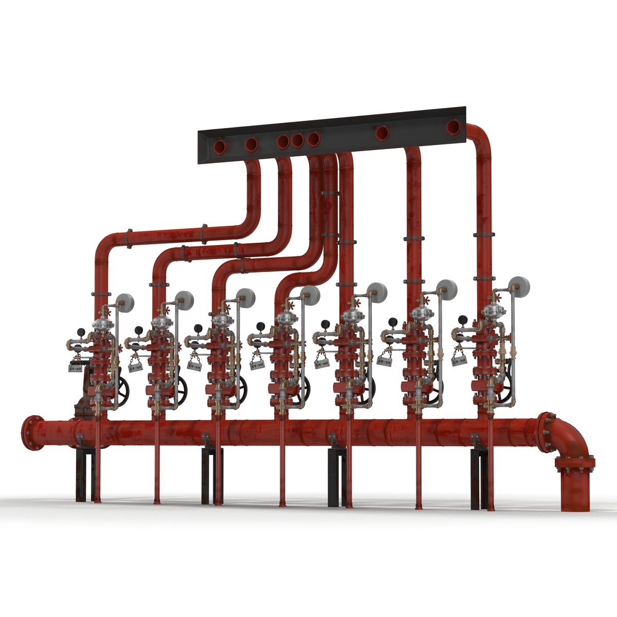 3D Industrial Pipes 3 model