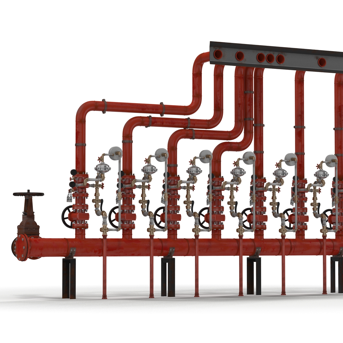 3D Industrial Pipes 3 model