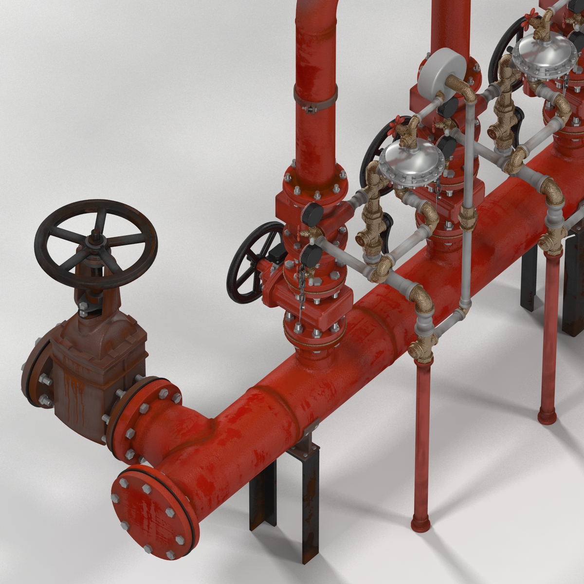 3D Industrial Pipes 3 model