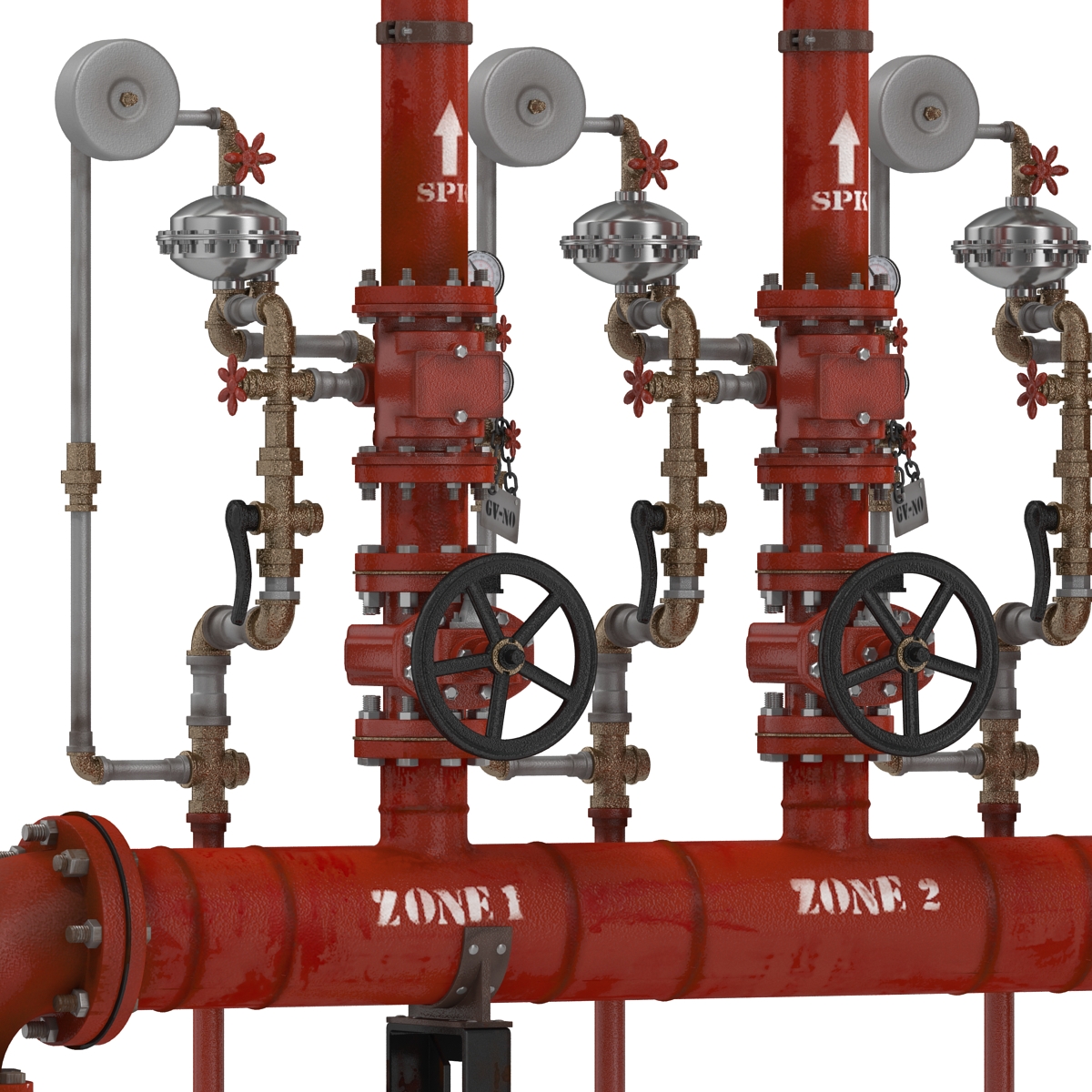 3D Industrial Pipes 3 model