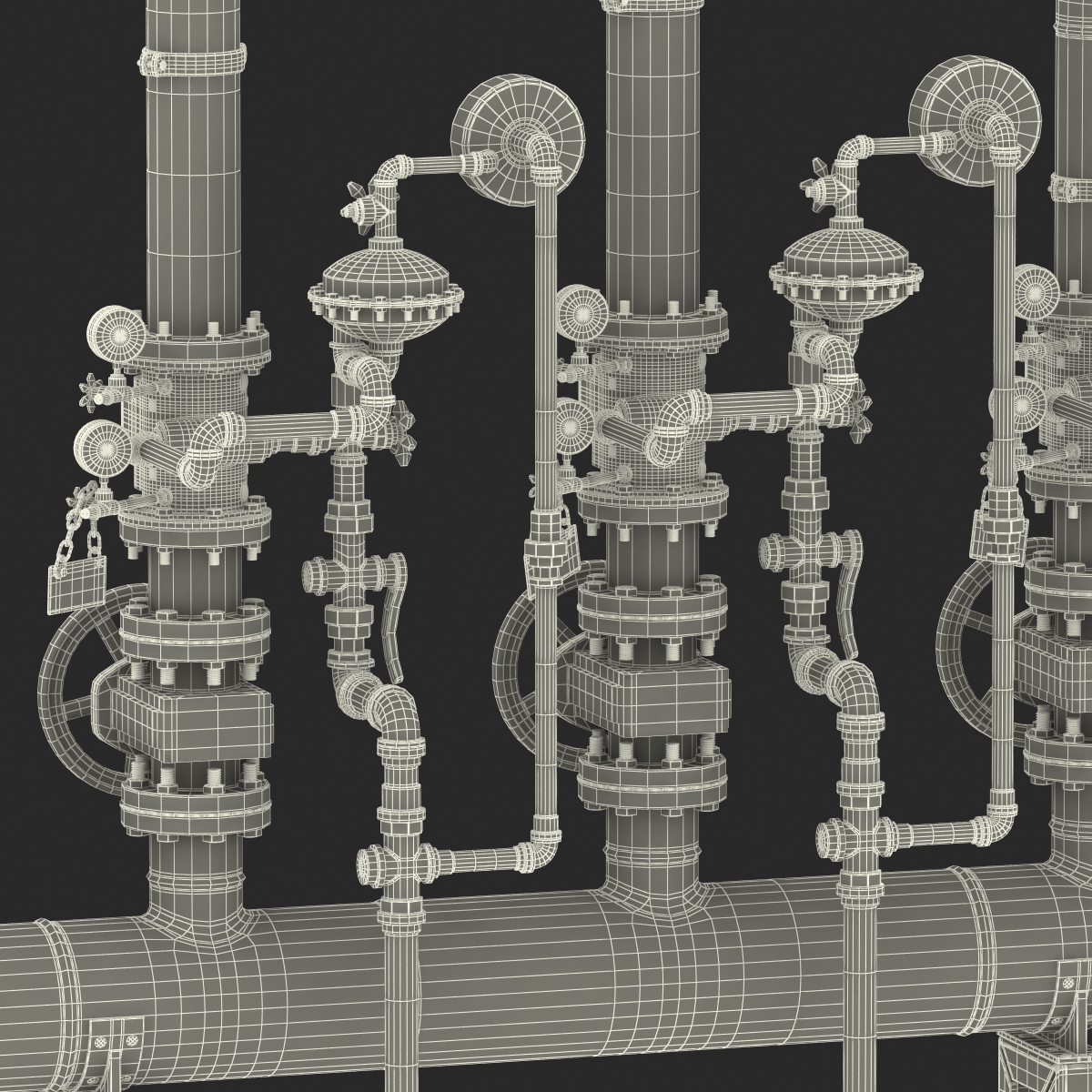 3D Industrial Pipes 3 model