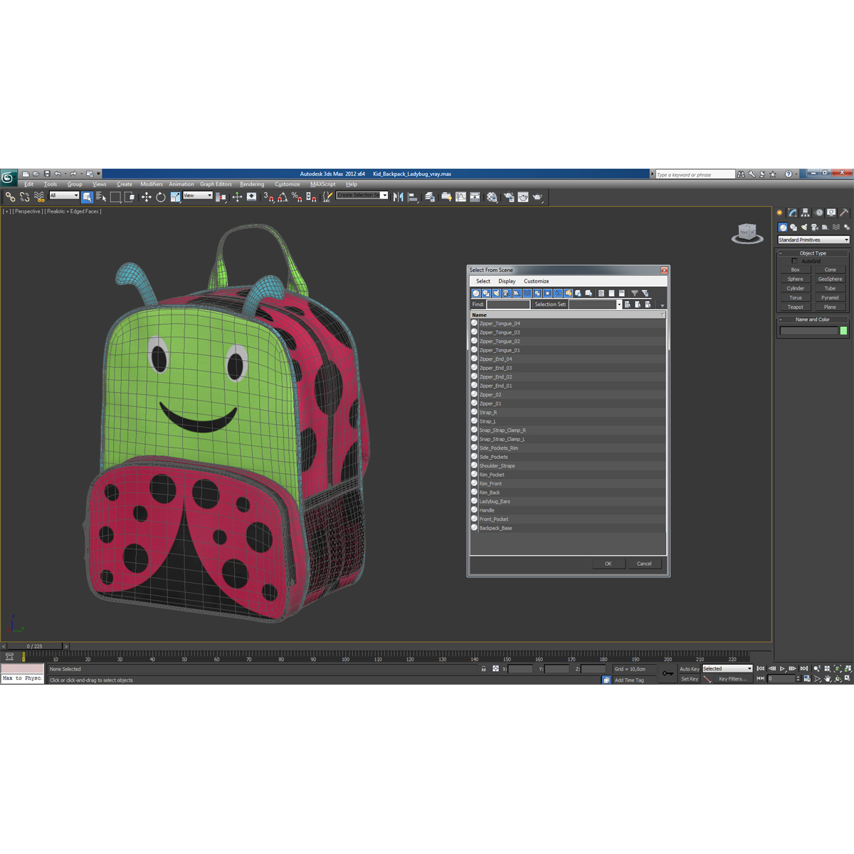 3D model Kid Backpack Ladybug