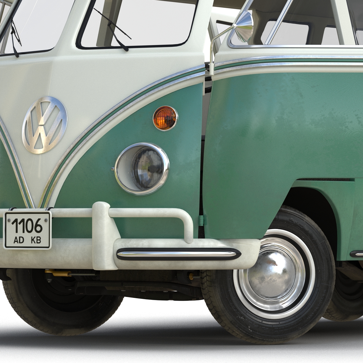 3D model Volkswagen Type 2 Green Rigged