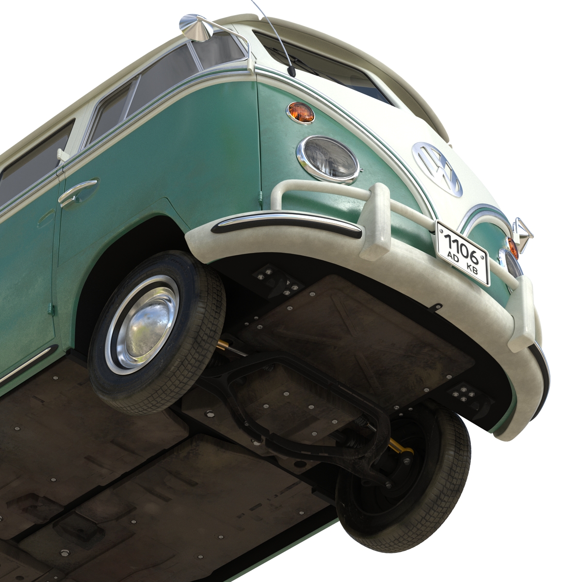 3D model Volkswagen Type 2 Green Rigged