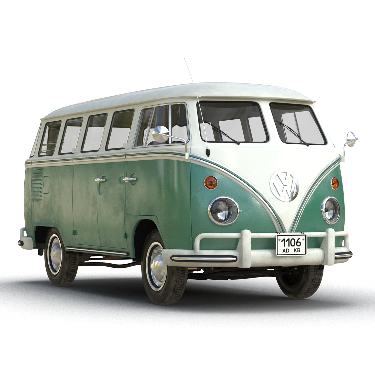 3D Volkswagen Type 2 Green model