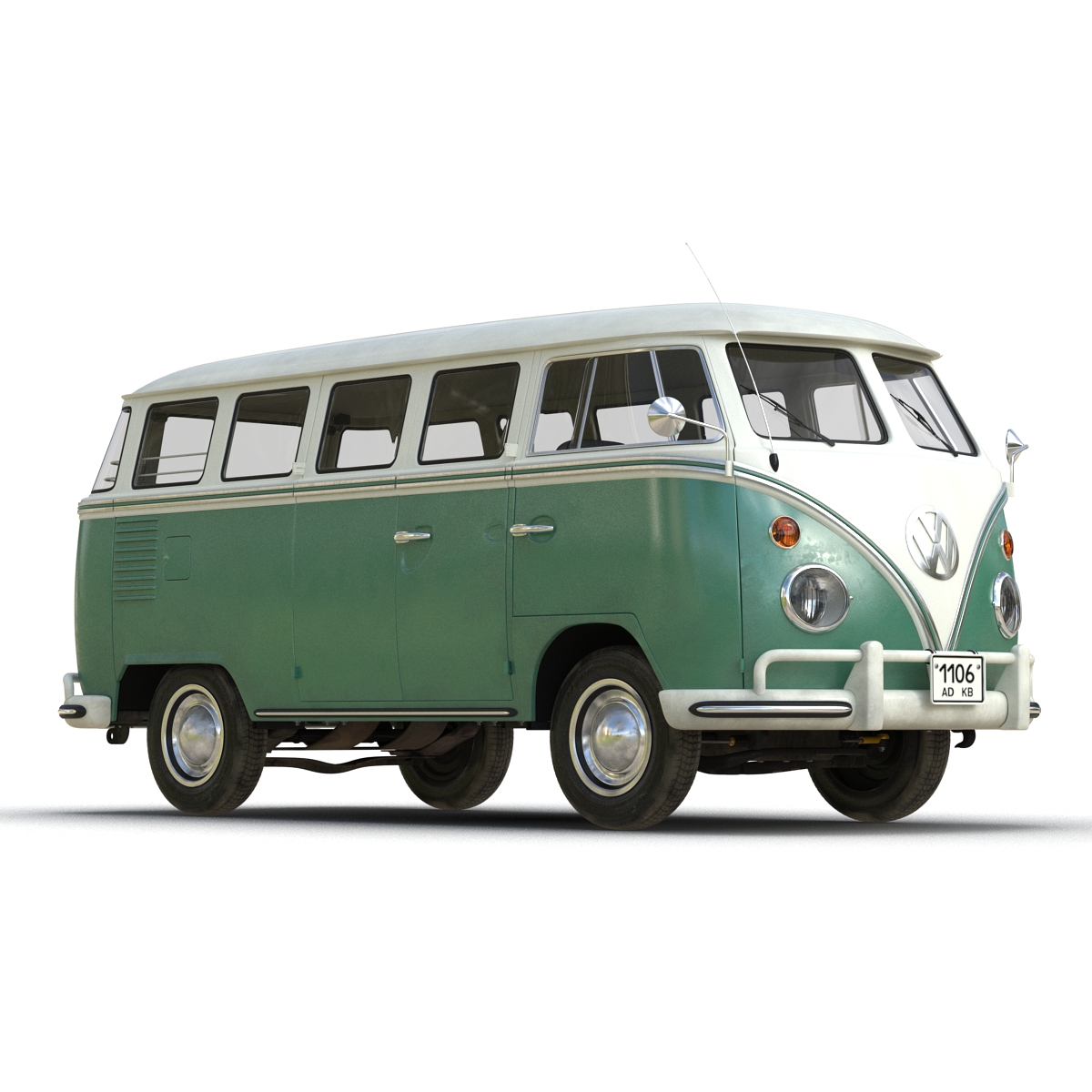 3D Volkswagen Type 2 Green model