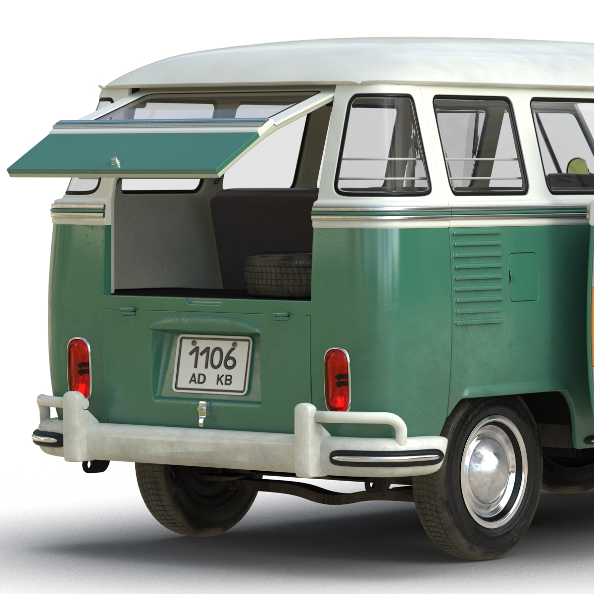 3D Volkswagen Type 2 Green model