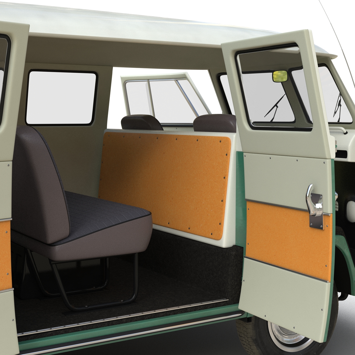 3D Volkswagen Type 2 Green model