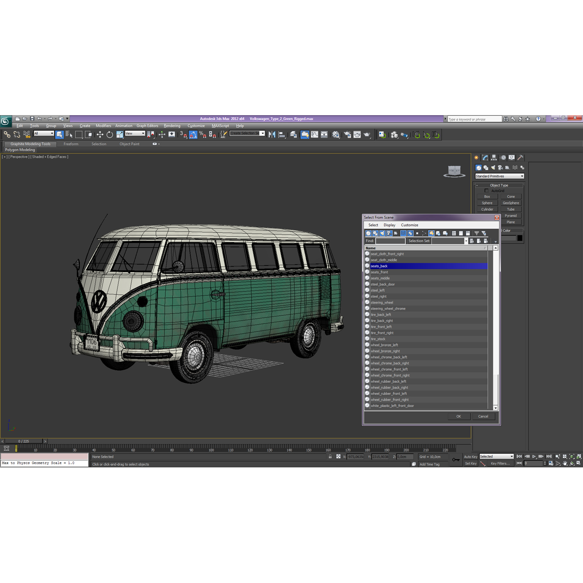 3D Volkswagen Type 2 Green model