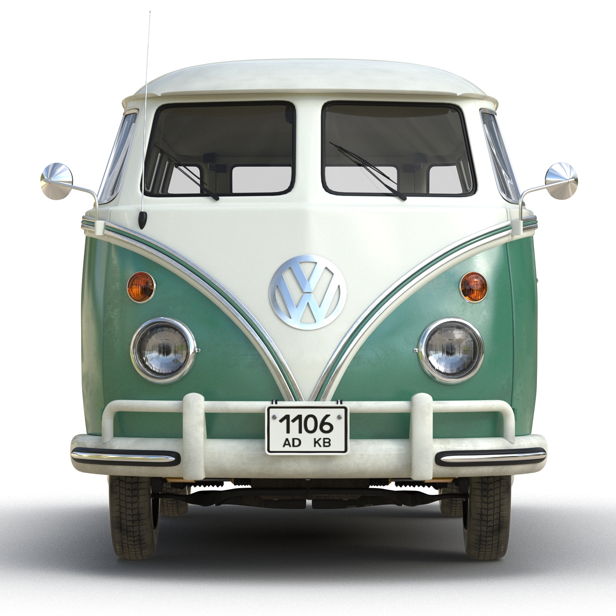 Volkswagen Type 2 Green Simple Interior 3D model