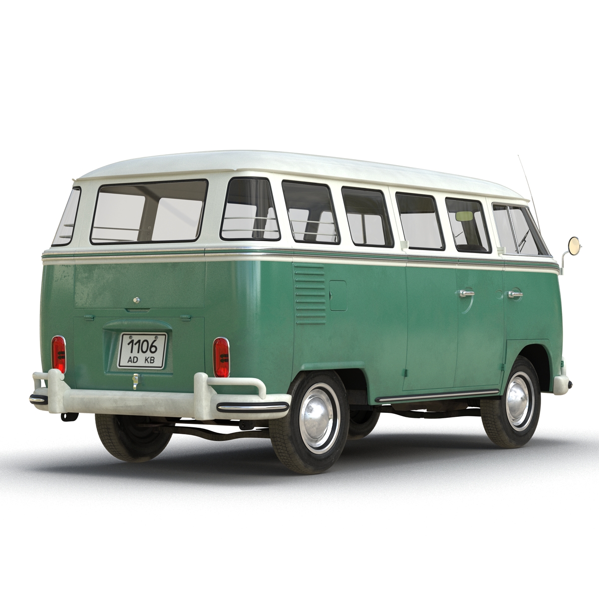 Volkswagen Type 2 Green Simple Interior 3D model
