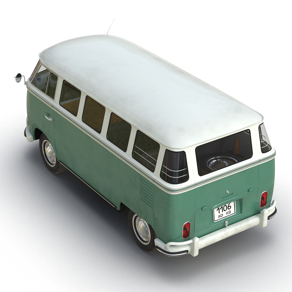 Volkswagen Type 2 Green Simple Interior 3D model