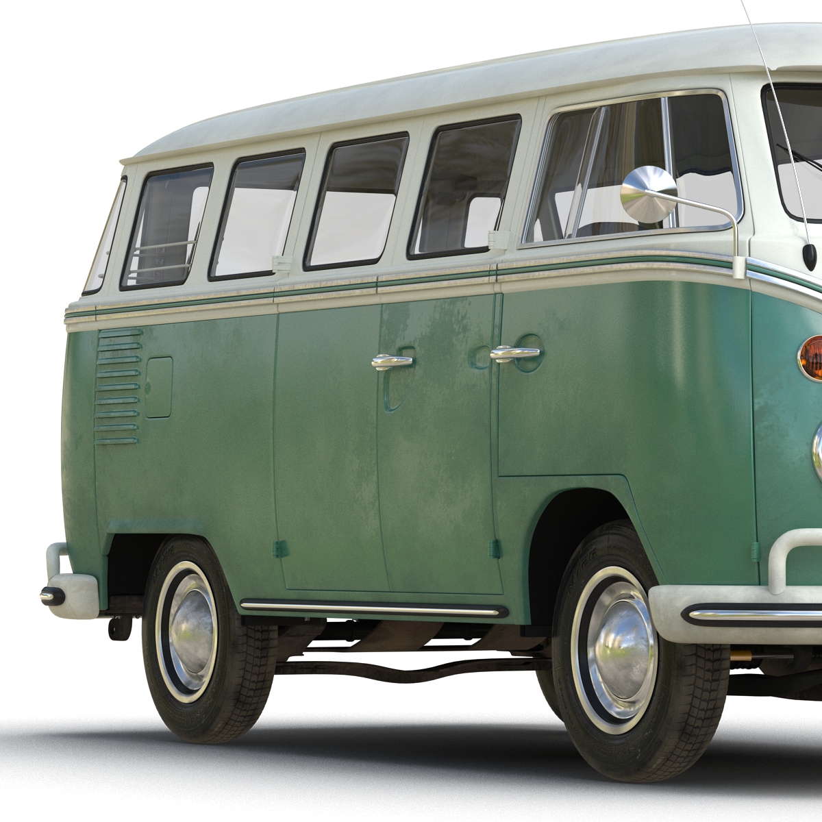 Volkswagen Type 2 Green Simple Interior 3D model