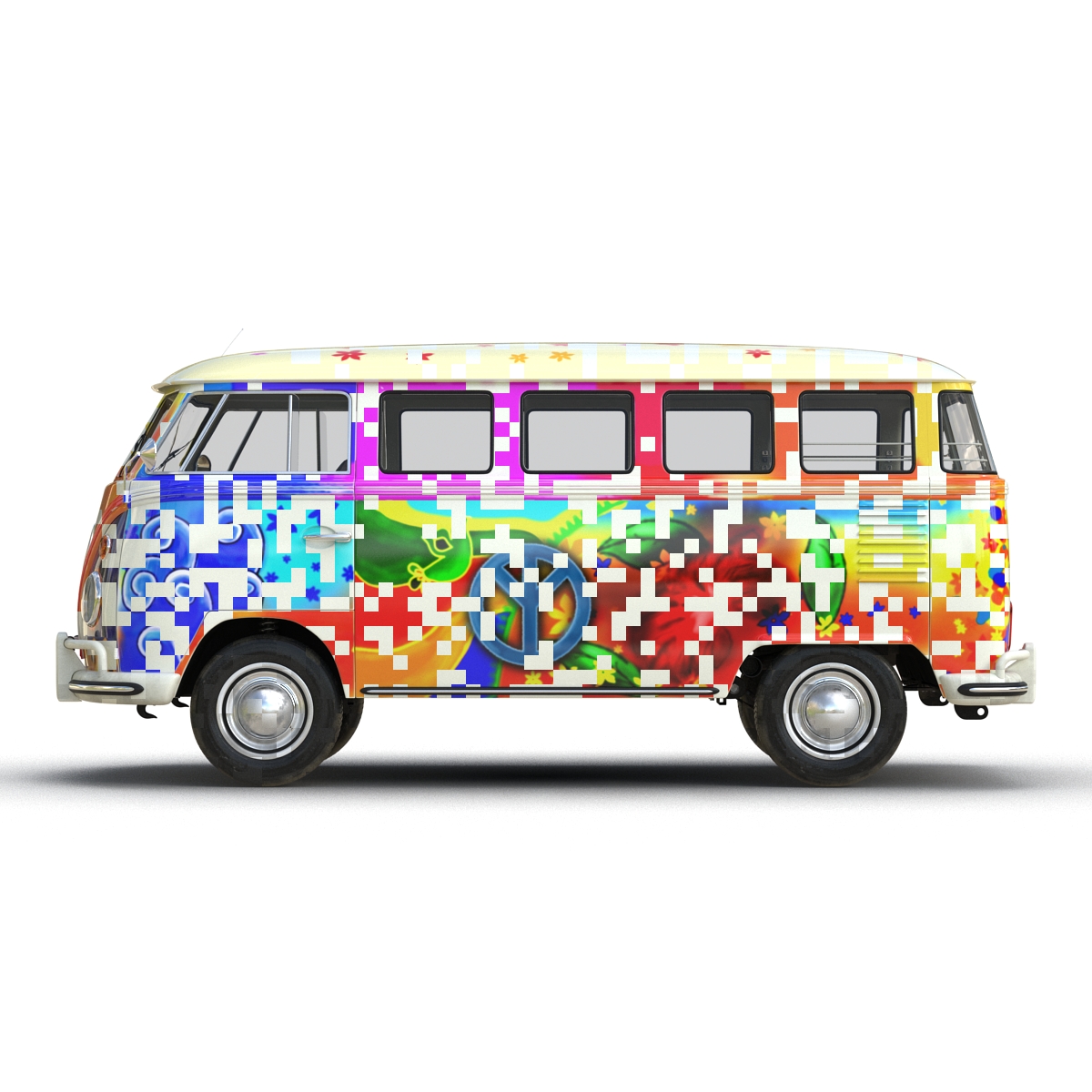 Volkswagen Type 2 Hippie 3D model