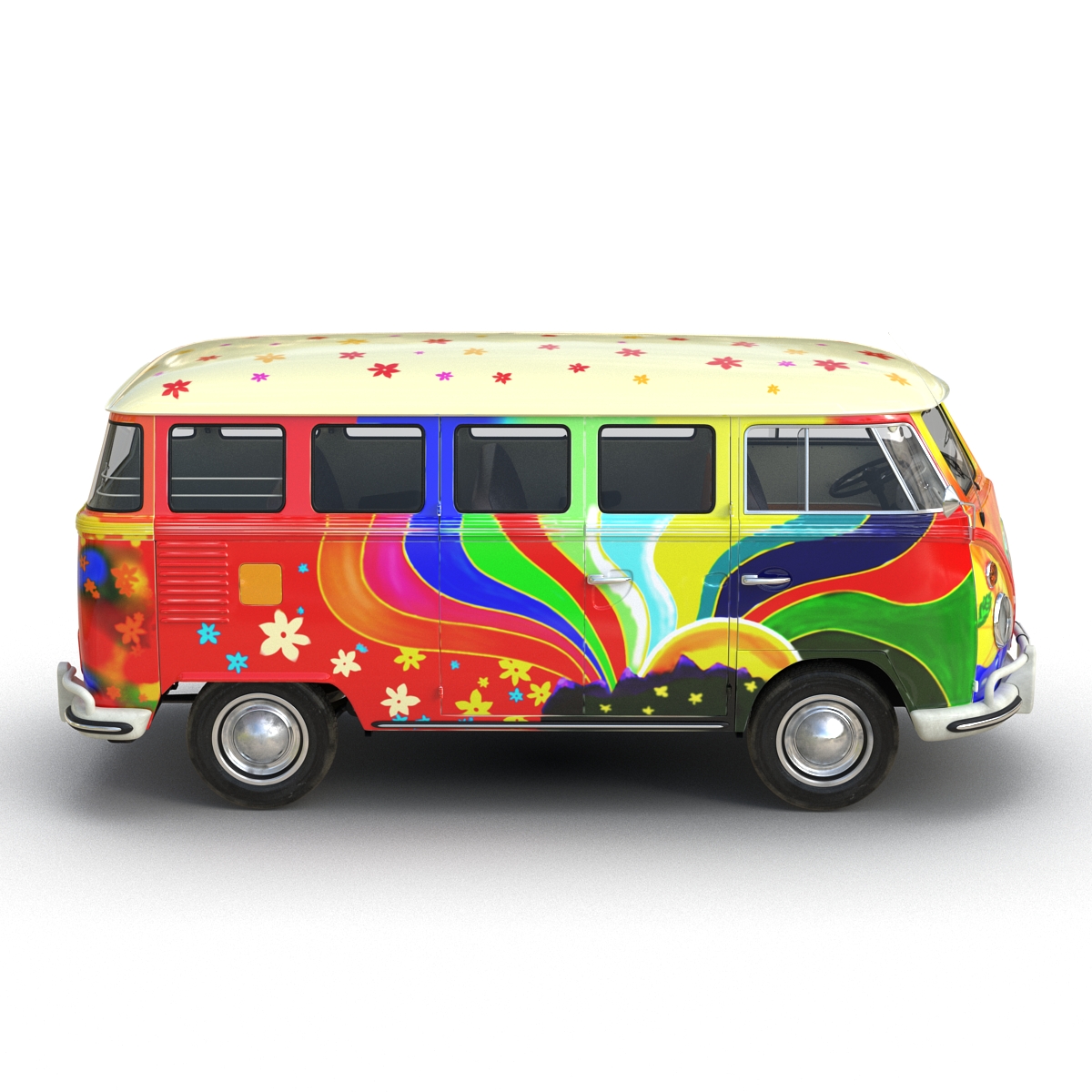 Volkswagen Type 2 Hippie 3D model