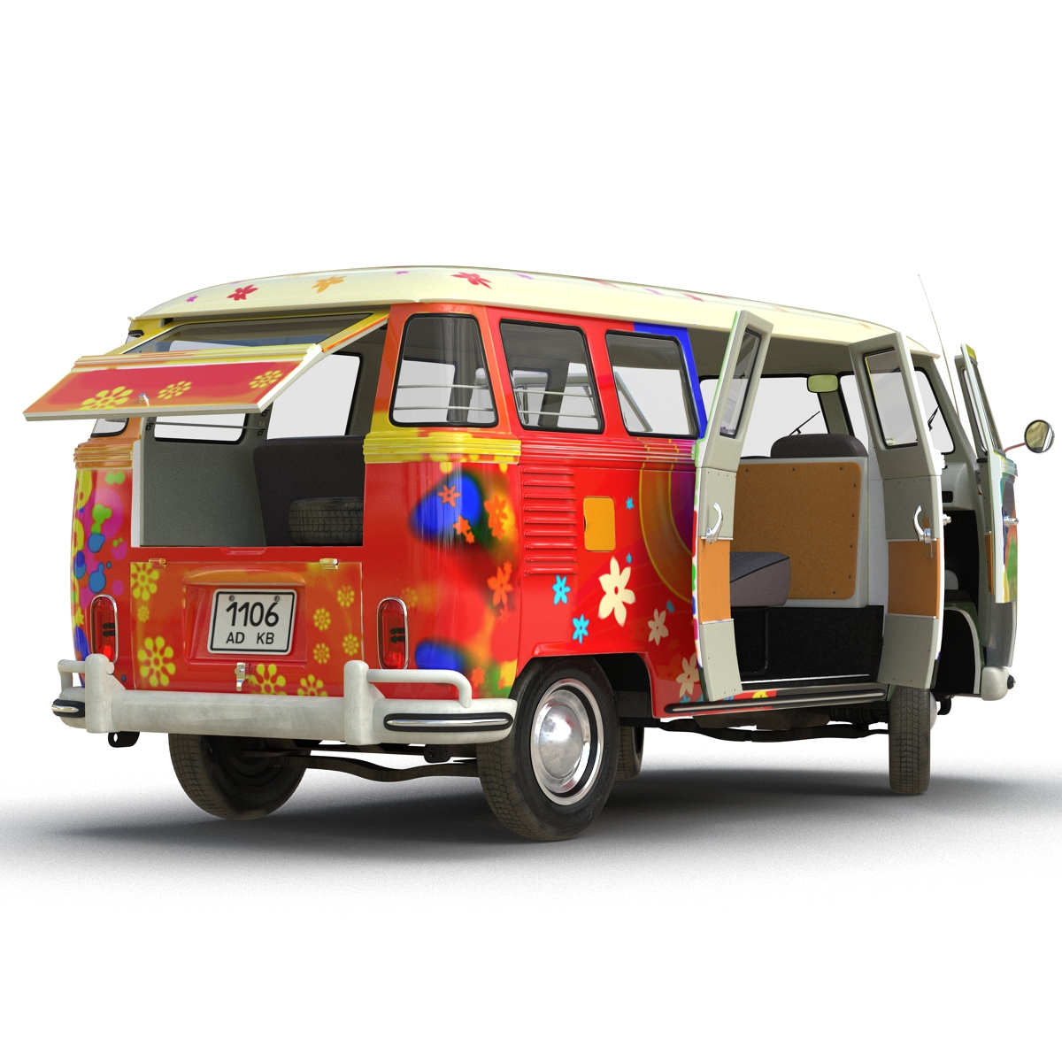 Volkswagen Type 2 Hippie 3D model