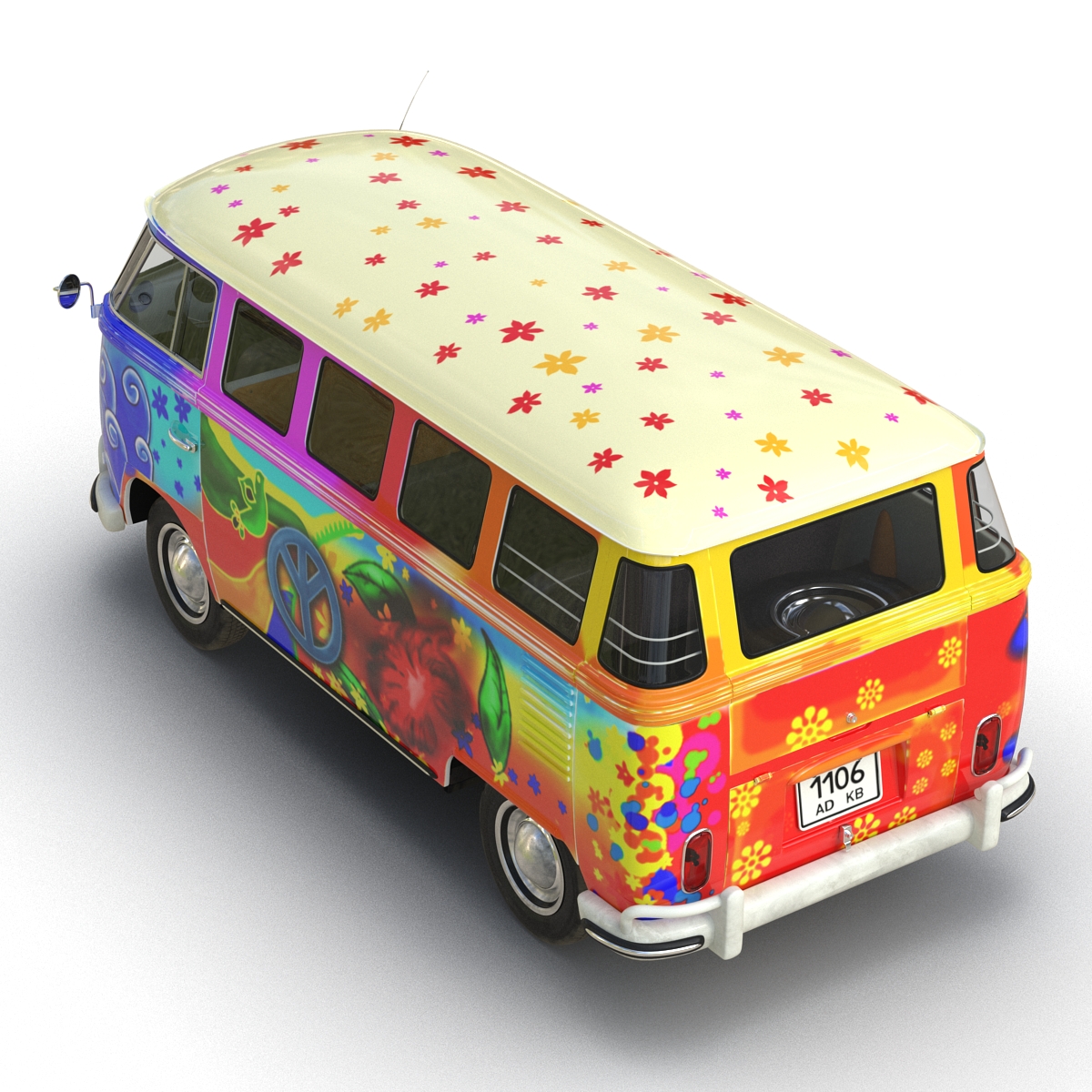 Volkswagen Type 2 Hippie 3D model