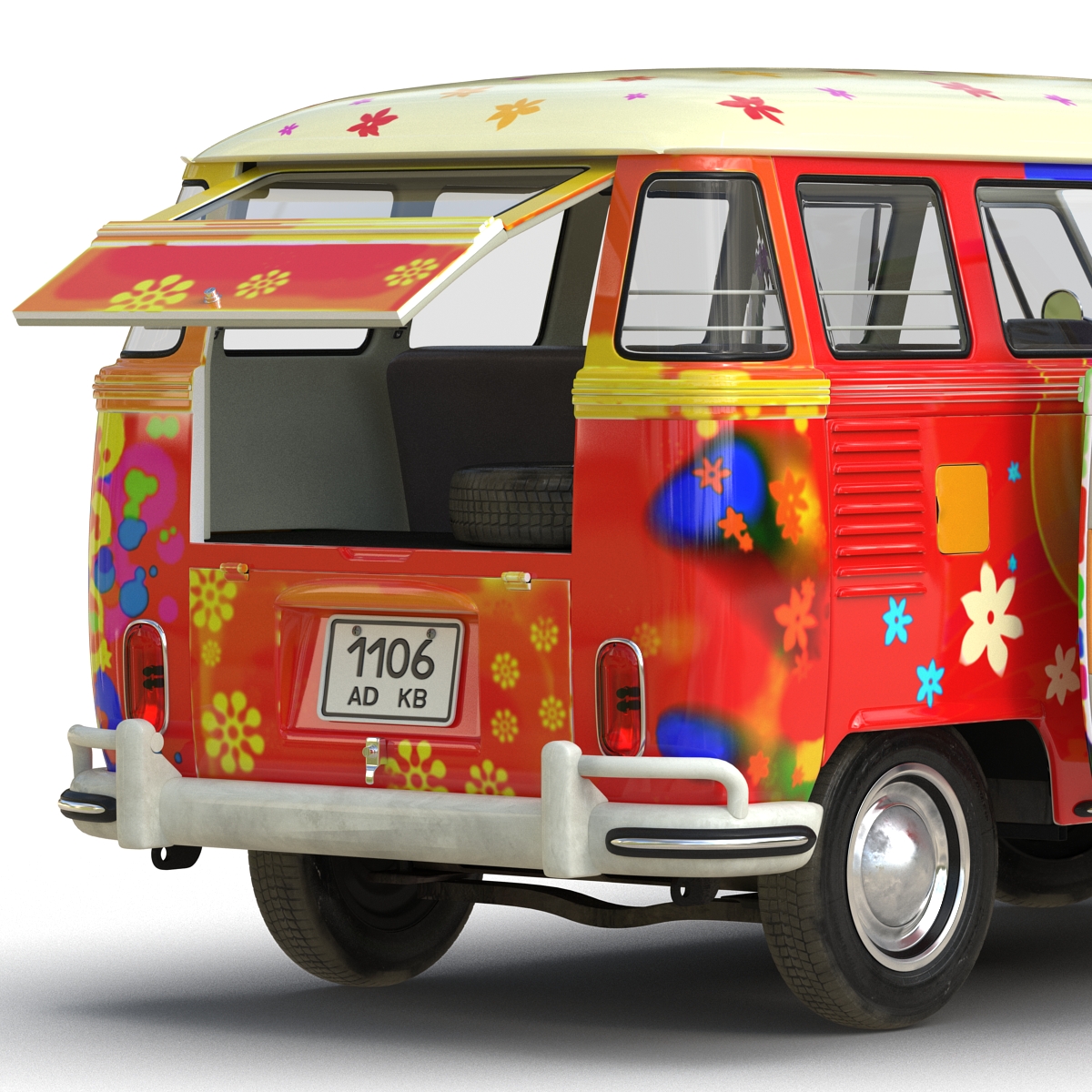 Volkswagen Type 2 Hippie 3D model