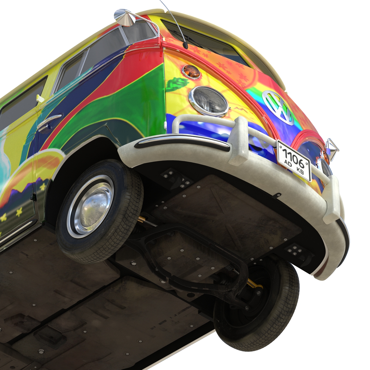 3D model Volkswagen Type 2 Hippie Simple Interior
