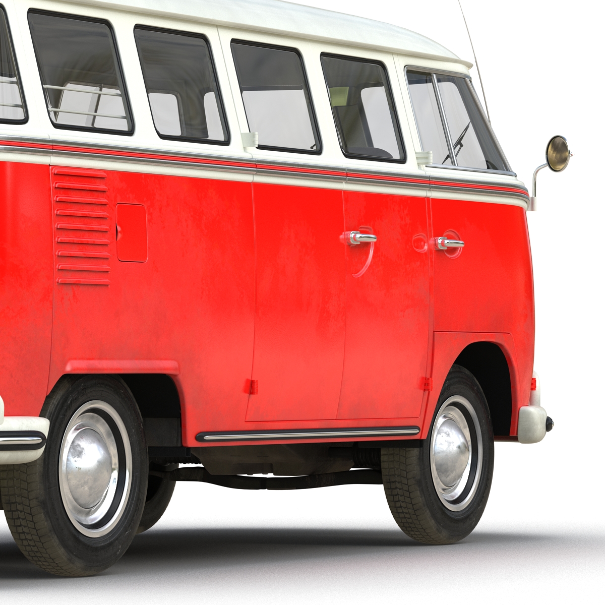 3D Volkswagen Type 2 Red Rigged model