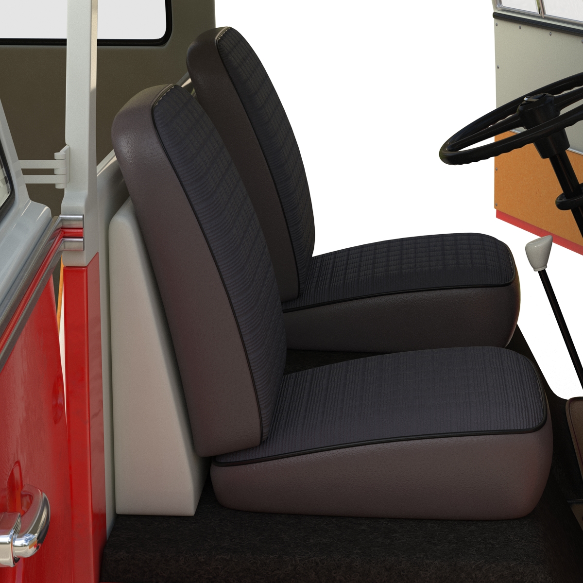 3D Volkswagen Type 2 Red Rigged model