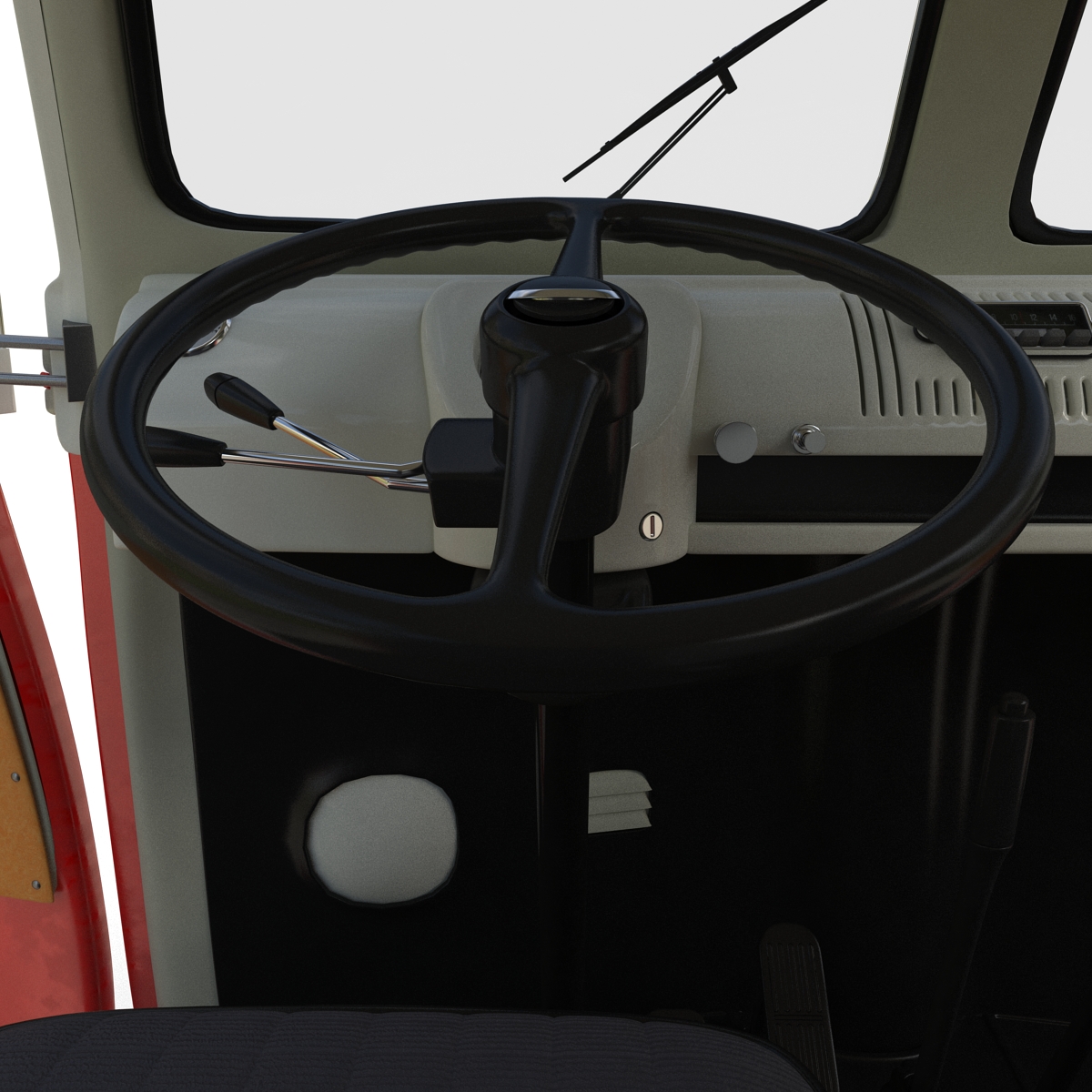 3D Volkswagen Type 2 Red Rigged model