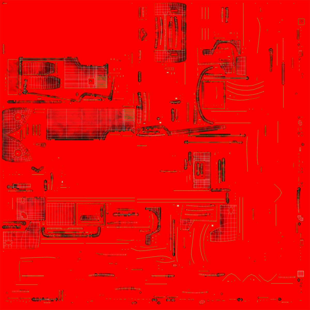 3D Volkswagen Type 2 Red Rigged model