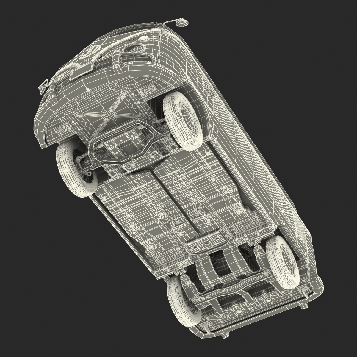 3D Volkswagen Type 2 Red Rigged model