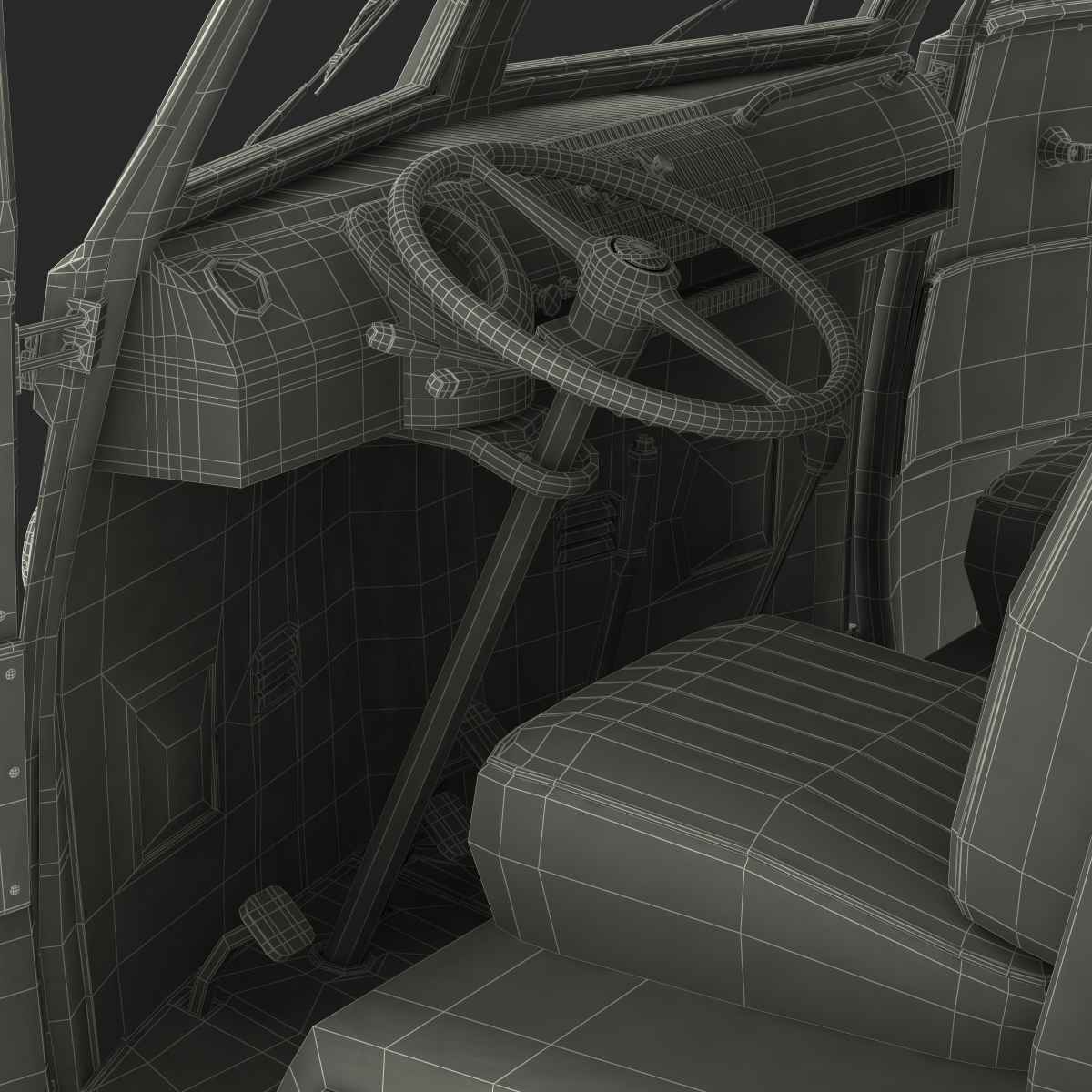 3D Volkswagen Type 2 Red Rigged model