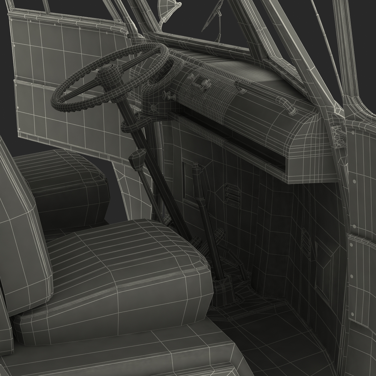 3D Volkswagen Type 2 Red Rigged model